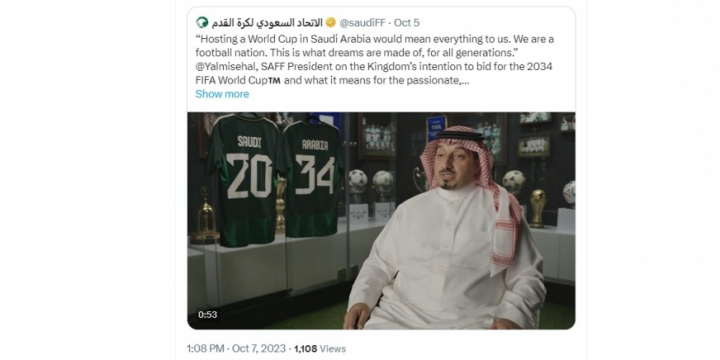 XİN: Azərbaycan Səudiyyə Ərəbistanının 2034-cü ildə futbol üzrə dünya çempionatına ev sahibliyi etmək təşəbbüsünü dəstəkləyir