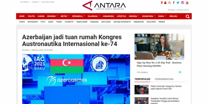 74th IAC in Baku in spotlight of Indonesian media