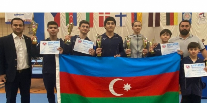 Azerbaijani trampoline gymnasts bring home seven medals from Czechia