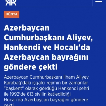 Turkish media highlights President Ilham Aliyev’s visit to Khankendi
