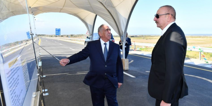 President of Azerbaijan Ilham Aliyev attended opening of new Baku-Guba- Russian Federation state border toll road