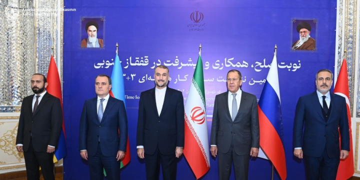 Azerbaijani FM attends first 3+3 format ministerial meeting in Tehran