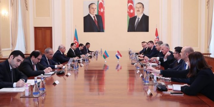 Azerbaijani PM Ali Asadov meets with his Croatian counterpart