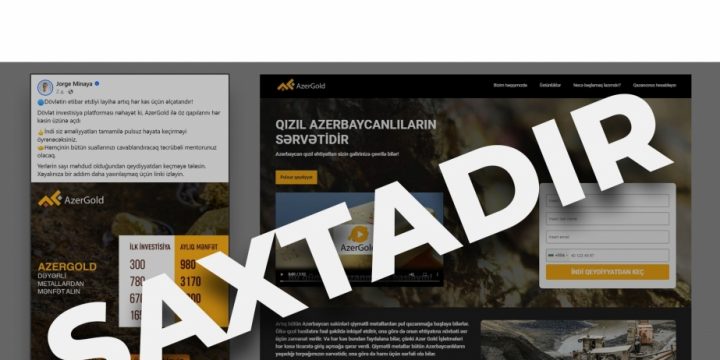 “AzerGold” vətəndaşları saxta reklam kampaniyalarına aldanmamağa çağırır