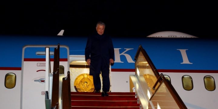 President of Uzbekistan Shavkat Mirziyoyev arrives in Azerbaijan for working visit