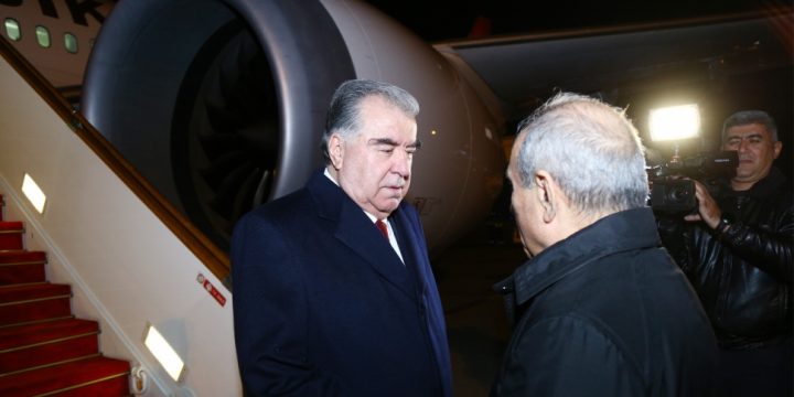 President of Tajikistan Emomali Rahmon arrives in Azerbaijan for working visit