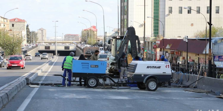 Bayram günlərində paytaxt yollarında təmir işləri aparılıb