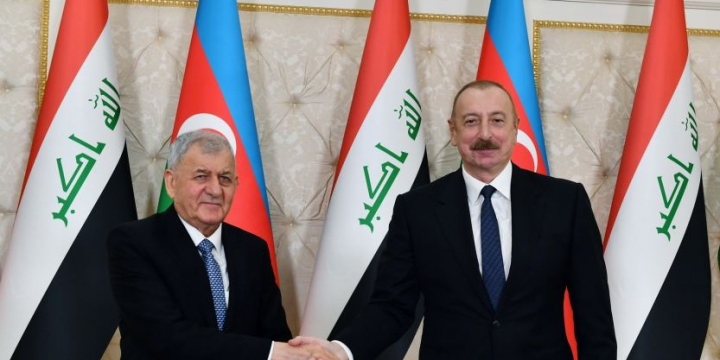 Prezident İlham Əliyev və İraq prezidenti mətbuata bəyanatlarla çıxış ediblər
