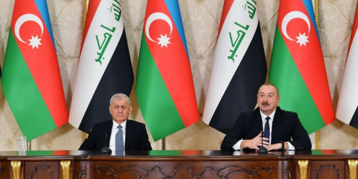 Presidents of Azerbaijan and Iraq made press statements