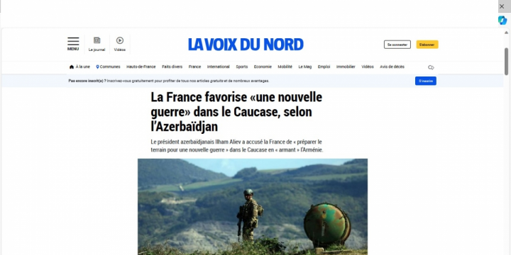 Fransızdilli KİV-lər Azərbaycan Prezidentinin Fransa ilə bağlı fikirlərinə geniş yer ayırıb