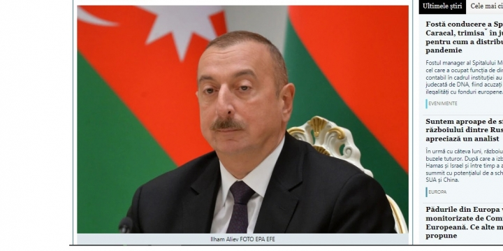 Rumıniya mediası Azərbaycan Prezidentinin Fransanın siyasəti ilə bağlı tənqidi fikirlərinə yer ayırıb