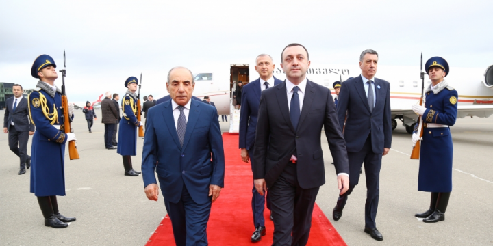 Prime Minister of Georgia Irakli Garibashvili arrives in Azerbaijan