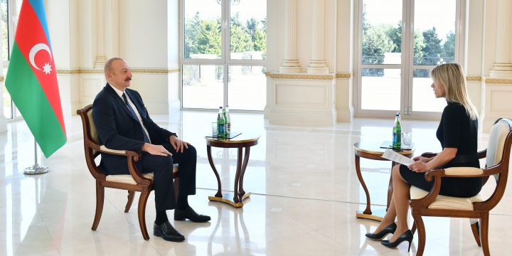 President of Azerbaijan Ilham Aliyev was interviewed by Euronews TV channel