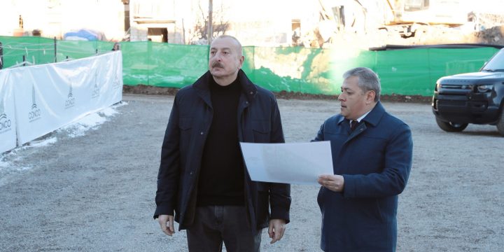 Prezident İlham Əliyev Şuşada bir sıra obyektlərdə tikinti və bərpa işləri ilə tanış olub