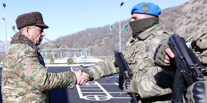 Azerbaijan Defense Minister meets with military personnel serving in the liberated territories