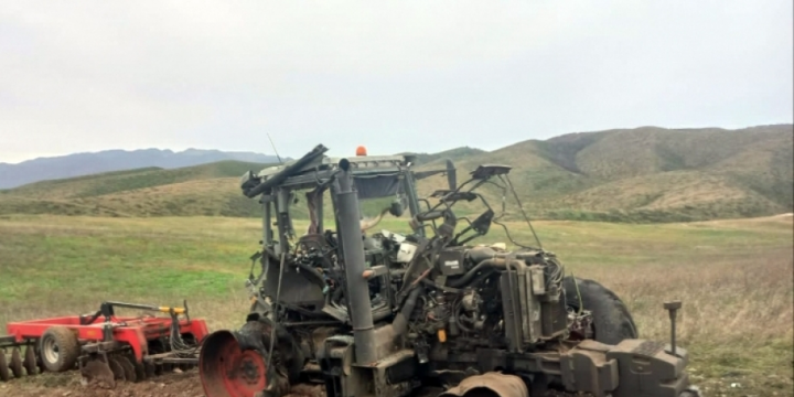 Füzuli rayonunda traktor minaya düşüb, bir nəfər xəsarət alıb