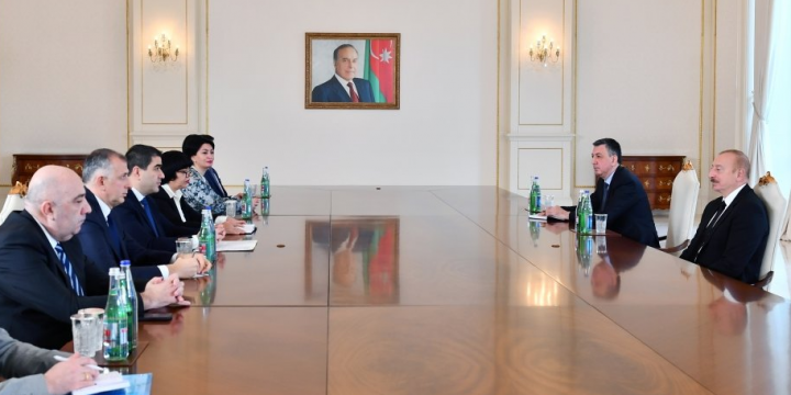 President Ilham Aliyev received delegation led by Chairman of Parliament of Georgia