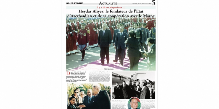 Mərakeş qəzetində Ulu Öndər Heydər Əliyev haqqında məqalə dərc olunub