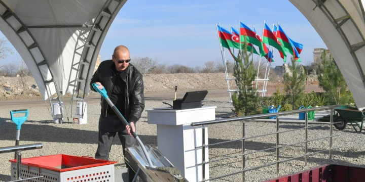 Foundation stone for Aghdam city Central Park was laid