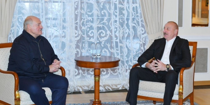 Sankt-Peterburqda Azərbaycan Prezidenti İlham Əliyevin Lukaşenko ilə görüşü olub