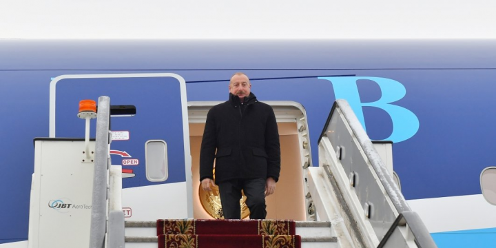 President of Azerbaijan Ilham Aliyev arrived in Saint Petersburg for working visit