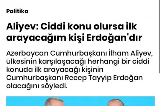 Prezident İlham Əliyevin yerli televiziya kanallarına müsahibəsi Türkiyə mediasında geniş işıqlandırılıb