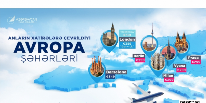 AZAL offers discounted tickets to six European cities