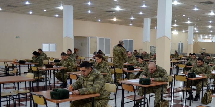 Azerbaijan Army conducts test exams to evaluate mastery level of servicemen