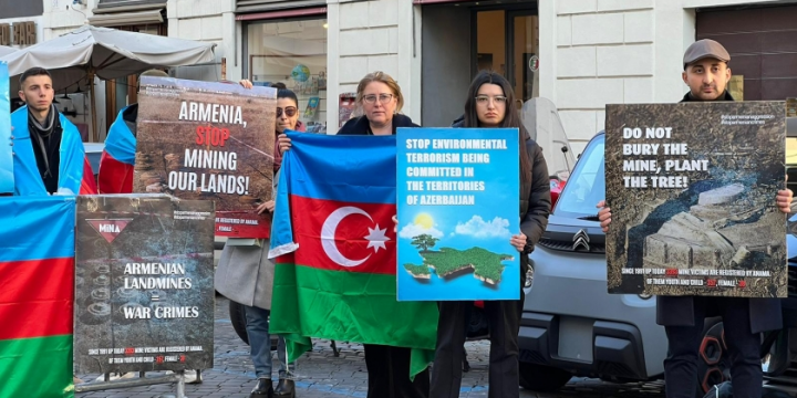 Romada Ermənistanın mina terroruna qarşı etiraz aksiyası təşkil edilib