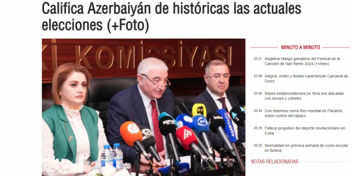 Azerbaijan`s snap presidential election captures spotlight in Cuban media coverage