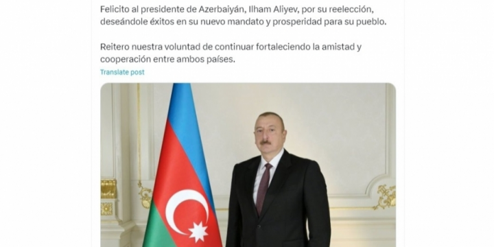 Cuban President Miguel Díaz-Canel Bermúdez congratulates President Ilham Aliyev on his victory in election