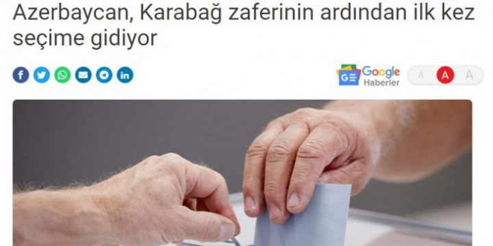 Türkiyənin nüfuzlu mediaları Azərbaycanda keçiriləcək seçkilərdən yazır