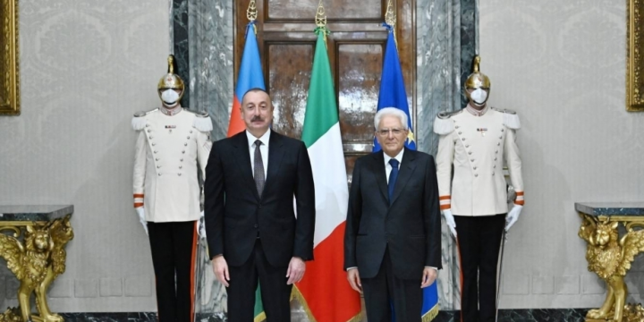 Italian President Sergio Mattarella congratulates President Ilham Aliyev on his stunning victory in election