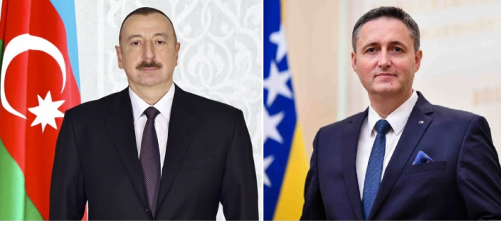 Member of Presidency of Bosnia and Herzegovina Denis Bećirović congratulates President Ilham Aliyev on his victory in election