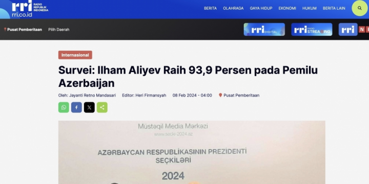 Snap presidential election in Azerbaijan in spotlight of international media outlets