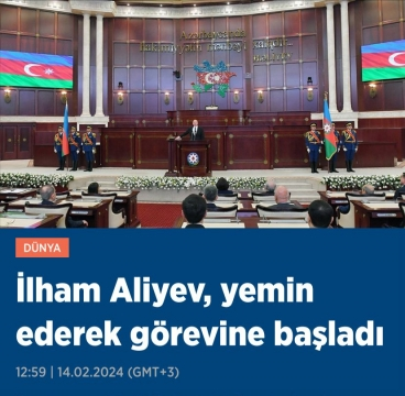 Türkiyə mediası Prezident İlham Əliyevin andiçmə mərasimindəki nitqində söylədiyi fikirlərə geniş yer ayırıb