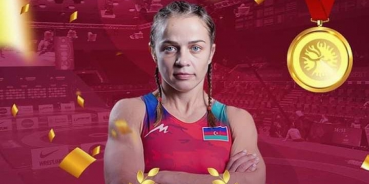 Azerbaijani female wrestler bags gold at European Championships