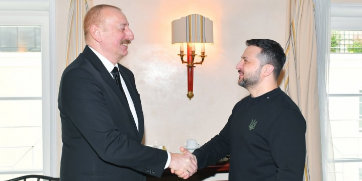 Prezident İlham Əliyevin Münxendə Volodimir  Zelenski ilə görüşü olub 