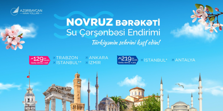 AZAL Türkiyənin bir sıra istiqamətləri üzrə yeni aksiyaya start verir