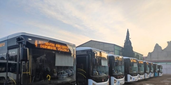 Gəncəyə yeni gətirilən avtobuslar xəttə buraxılıb
