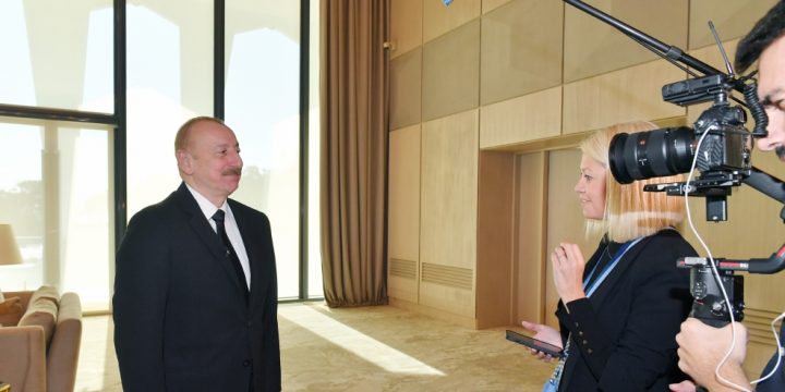 President of Azerbaijan Ilham Aliyev was interviewed by Euronews TV channel