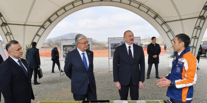 Azerbaijani and Kazakh presidents viewed project of Central District Hospital to be built in Fuzuli