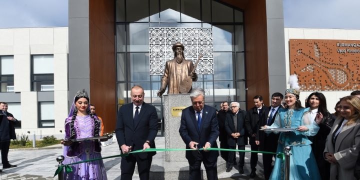 Azərbaycan və Qazaxıstan prezidentləri Füzulidə Kurmanqazı adına Uşaq Yaradıcılıq Mərkəzinin açılış mərasimində iştirak ediblər