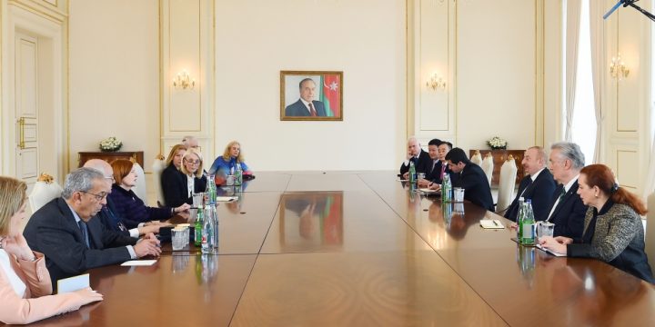 President Ilham Aliyev received co-chairs and members of Board of Trustees of Nizami Ganjavi International Center