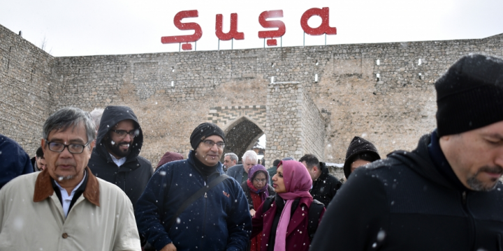 Participants of international conference tour historical sites of Shusha