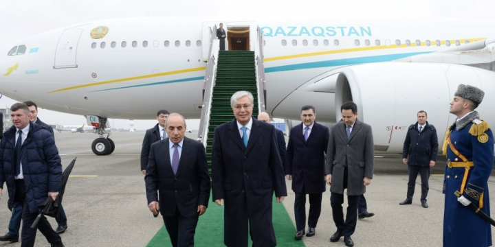 President of Kazakhstan Kassym-Jomart Tokayev arrives in Azerbaijan for state visit