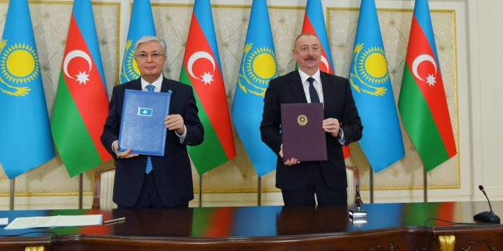 Ceremony of signing Azerbaijan-Kazakhstan documents was held