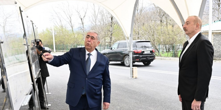 Prezident İlham Əliyev Böyük Pirəli-Kiçik Pirəli-Xırxatala-Cığatelli-Həmzəli avtomobil yolunun açılışında iştirak edib 