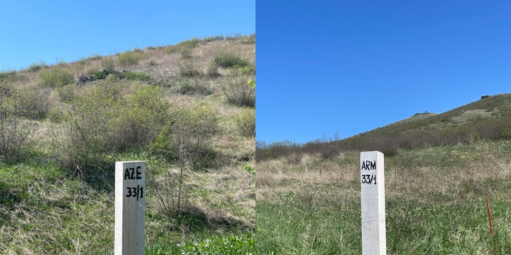Azərbaycanla Ermənistan arasında ilk sərhəd dirəyi quraşdırılıb 