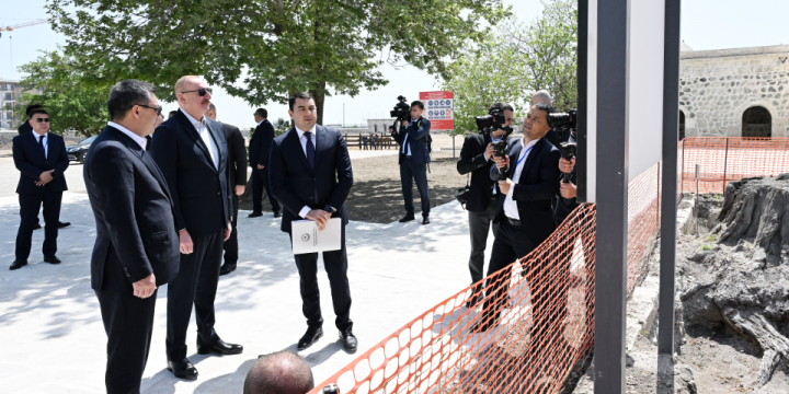 Presidents of Azerbaijan and Kyrgyzstan inspected ongoing works at Palace of Panahali Khan and Imarat complex in Aghdam